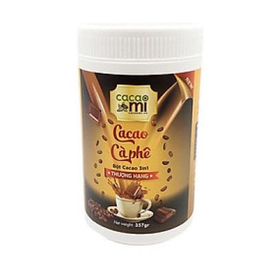 Bột cacao cà phê nguyên chất cao cấp CacaoMi hũ 357gr 