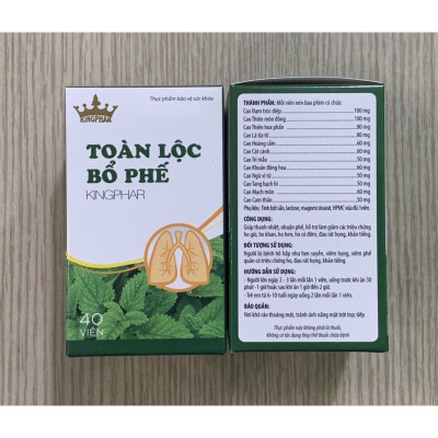 Viên uống Toàn lộc bổ phế Kingphar, hộp 40v, tăng cường chức năng phổi