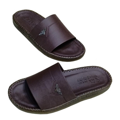 Dép Nam Da Bò HA NAM Đế Siêu Nhẹ Khâu Chỉ Toàn Bộ DNA22031