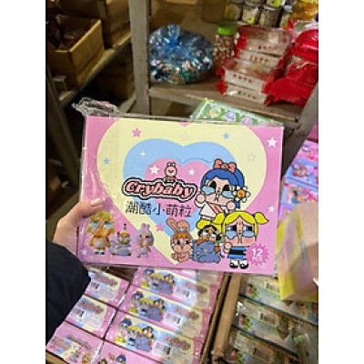 Hộp 12 Túi Mù FullBox Crybaby, Labubu, Blind Box Mini Quà Tặng Cho Các Bé, Mô Hình Mini