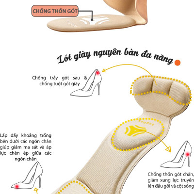 Combo 01 cặp lót giày nguyên bàn chân đa năng và 01 cặp lót giày bảo vệ gót chân 2 trong 1_buybox_BBPK11&09