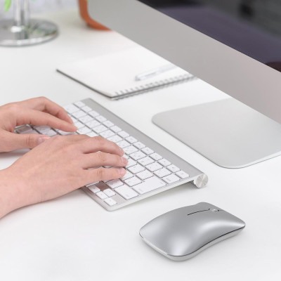 Chuột không dây HXSJ T27 2.4Ghz có thể sạc lại công thái học 1600 DPI 3DPI 