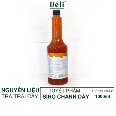 Siro chanh dây Déli - 1 lít - đậm đặc, chuyên dùng pha chế trà trái cây, soda