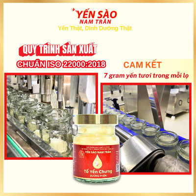 [Combo 3 hộp] Yến chưng Đường phèn 7 gram Tổ Yến Tươi - Yến Sào Nam Trân. Hộp (6 lọ x 70 ml)