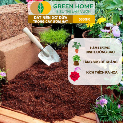 Đất Trồng Cây Greenhome, Viên Nén 500gr, Đã Qua Xử Lý, Bổ Sung Vi Sinh, Nở Gấp 5 Lần, Trồng Rau Hoa