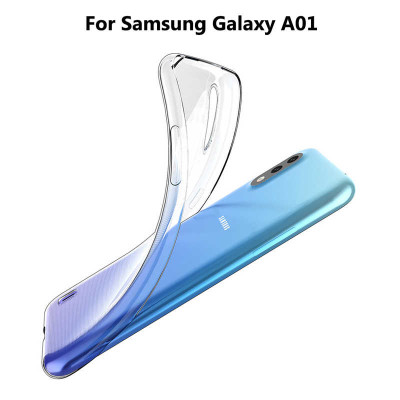Ốp lưng dẻo silicon cho Samsung Galaxy A01 hiệu Ultra Thin (siêu mỏng 0.6mm, chống trầy, chống bụi) - Hàng nhập khẩu