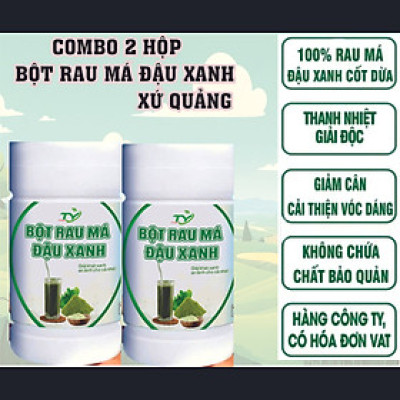 Combo 2 hộp Bột Rau Má Đậu Xanh - Tốt Sức Khoẻ - Hạn Chế Nóng Trong - Đẹp Da - Ngủ Ngon sản phẩm đã được kiểm định chất lượng