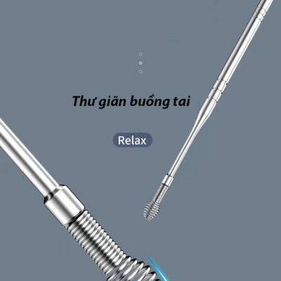 Bộ lấy ráy tai đa năng 6 món Cao cấp bằng thép không rỉ KitAcoom, hàng nhập khẩu cao cấp có hộp đựng