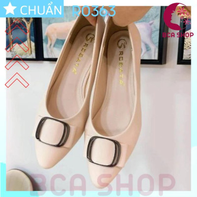 [CÔNG SỞ]  Giày cao gót nữ màu 4p RO363 ROSATA tại BCASHOP bít mũi, nhấn nơ kim loại vuông, kiểu dáng công sở thanh lịch