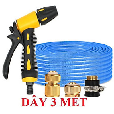 ️Evoucher Bộ dây vòi xịt nước rửa xe, tưới cây ,tăng áp 3 lần,loại 3m,5m 206319 đầu đồng,cút đồng,nối đồng+  mở chai