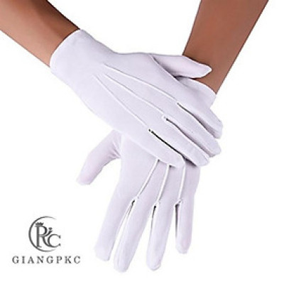 Găng tay thun nam gân trắng bấm nút cổ tay size L