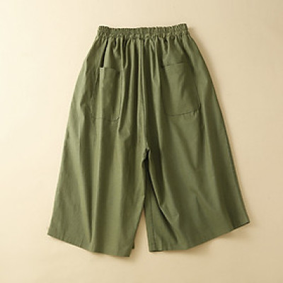 Quần lửng nữ Ống rộng, chất liệu mềm mịn mát,Quần kiểu nữ giả váy form rộng, dưới 55kg, Nesa Shop