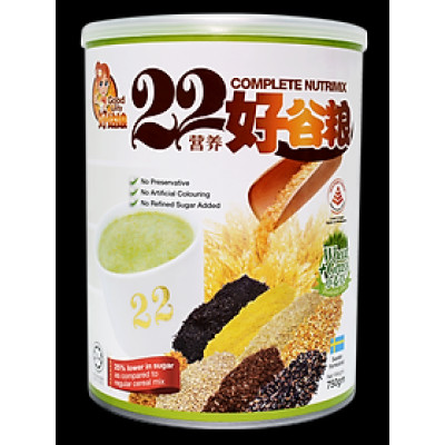 Hộp Bột ngũ cốc dinh dưỡng cao cấp 22 Complete Nutrimix - Wheat Grass (Mầm lúa mì) - 750g