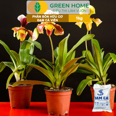 Phân Đạm Cá Greenhome, Bao 1kg, Viên Nén, Hữu Cơ Vi Sinh Bón Rau, Quả