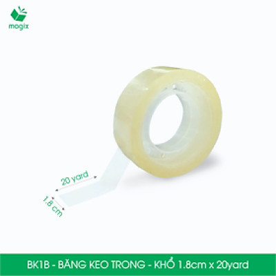 BK1x - Băng keo trong khổ 1.2cm - 1.8cm - Băng dính văn phòng, trường học - Nhiều size