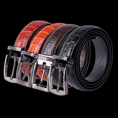 HJ5201-02-03-09 - Dây thắt lưng nữ da cá sấu màu đen, nâu đỏ, vàng, nâu đất