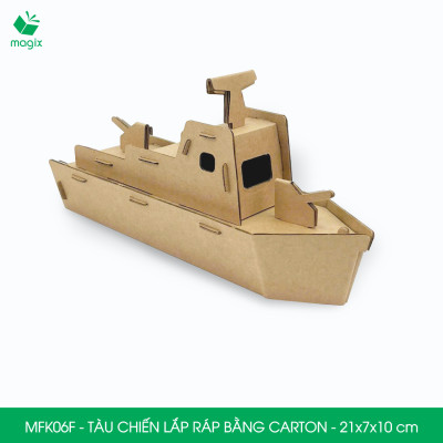 MFK06F - Tàu chiến carton - 21x7x10 cm - Đồ chơi lắp ráp mô hình từ bìa carton cứng cao cấp