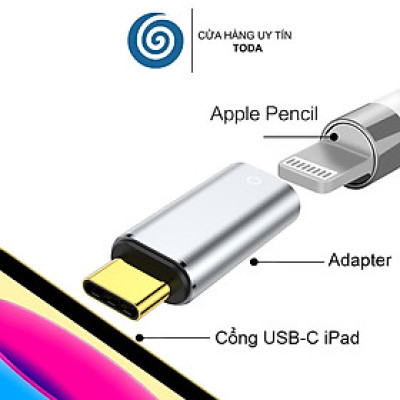Adapter chuyển đổi sạc USB C cho bút Apple Pencil 1 - Hàng Chính Hãng