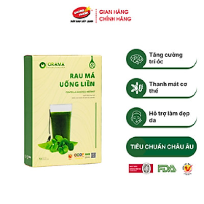 Rau Má Uống Liền Sấy Lạnh Nguyên Chất Hộp 6 Tuýp - Mát gan, detox, giảm mụn, giảm cân, giải nhiệt