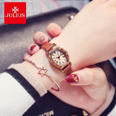 Đồng hồ nữ Julius Hàn Quốc JA-544 dây da mặt oval (nhiều màu)