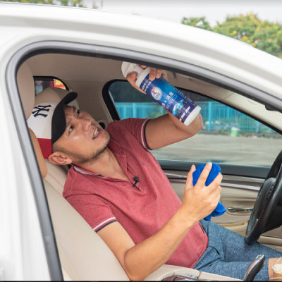  Combo 2 chai lớn 500ml & 1 chai nhỏ 100ml - Xwash For Car chai xịt vệ sinh nội thất xe hơi - Tặng kèm khăn lông cừu
