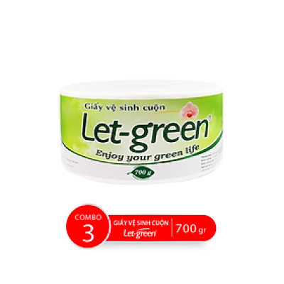 Combo Giấy Vệ Sinh Cuộn 10*20cm LET-GREEN, 700 G/Cuộn
