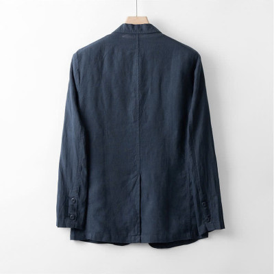 Áo khoác nam blazer linen basic, tay dài chất dày dặn đứng form, phong cách hàn quốc