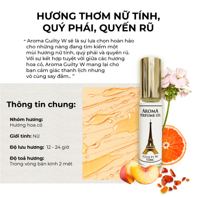 Aroma Guilty W – Tinh Dầu Nước Hoa Pháp Dạng Lăn 12ml