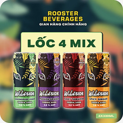 WildSide Vodka Soda Lốc 4 Mix (330ml)