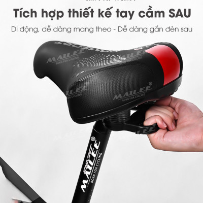 Đệm Yên Xe Đạp Bản Rộng Lớn CF-01 đa lò xo mặt dưới, mút đàn hồi dày, bọc da PU, khung kim loại cho xe đạp MTB, xe thể thao, có tay nắm sau, 2 cách lắp đặt - Mai Lee