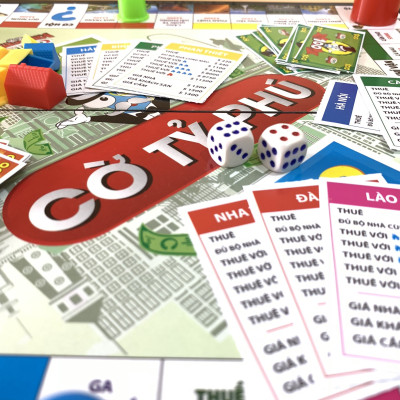 Bộ Chơi Cờ Tỷ Phú Monopoly Phiên Bản Việt Nam Tặng Thêm 2 Xí Ngầu Siêu To