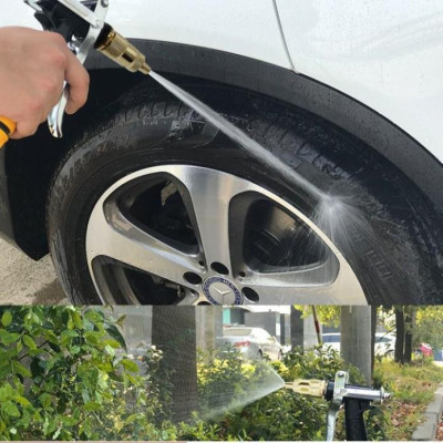  Bộ dây vòi xịt nước rửa xe,tưới cây .tăng áp 3 lần,loại 3m,5m 206236 đầu đồng,cút,nối nhựa vàng+ tặng móc khoá