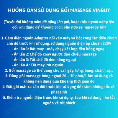 Gối Massage Cổ Vai Gáy Đa Năng - Máy Massage Toàn Thân Nhiệt Hồng Ngoại 2 Chiều - Mát Xa Chuyên Sâu Cho Cổ, Vai Gáy, Lưng Dưới, Đùi, Chân - Sử Dụng Tại Nhà, Văn Phòng, Trên Ô Tô - Quà Tặng Cho Bạn Bè, Người Thân - Chính Hãng - VinBuy