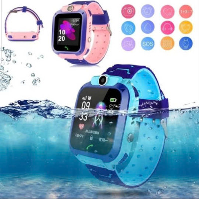 Đồng Hồ Thông Minh Trẻ Em Chống Nước Chuẩn IP67 Watch Q12 MÀU XANH - Hàng nhập khẩu