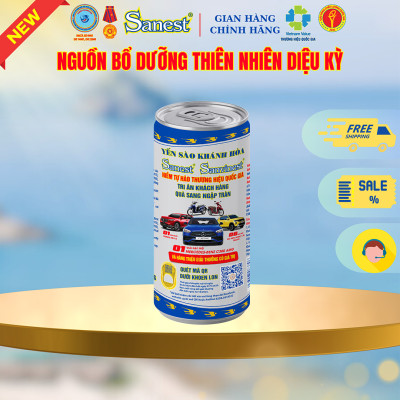 Nước Yến sào Khánh Hòa Sanest không đường_Thùng 30 lon