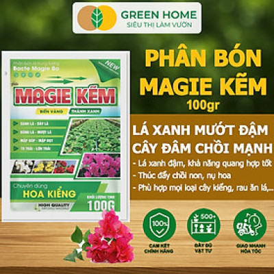 Phân Bón Lá Magie Kẽm, GreenHome, Gói 100GR, Chuyên Dùng Cho Hoa Kiểng