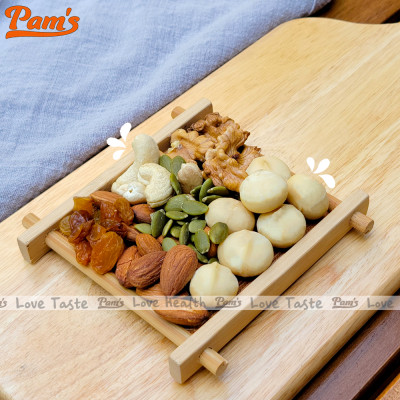 Combo 3 Hũ Ngũ Cốc Mix 6 Loại (Macca + Hạnh Nhân + Điều + Nhân Óc Chó + Hạt Bí + Nho Úc) Pam