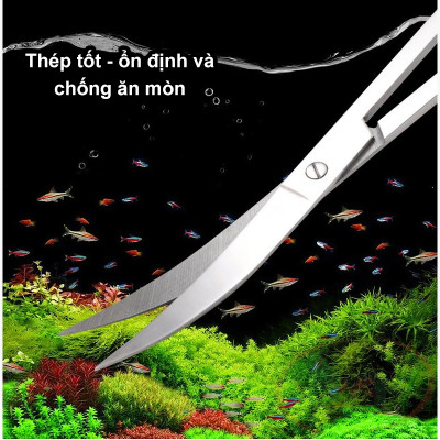 Kéo cắt tỉa cây thủy sinh DIY thép không gỉ vệ sinh bể cá tép san hô