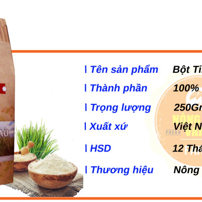 Tinh Bột Cám Gạo Nguyên Chất 250gr - Nông Sản Vàng