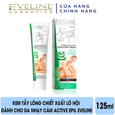 Kem tẩy lông chiết xuất lô hội dành cho da nhạy cảm EVELINE ACTIVE EPIL (Tay, Nách, Bikini) 125ml