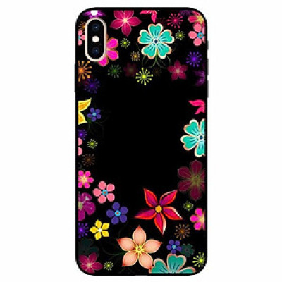 Ốp lưng dành cho Iphone X / Xs mẫu Hoa Đủ Sắc Nền Đen