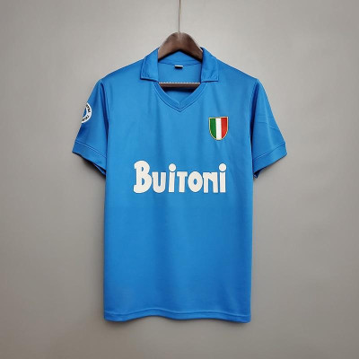 Áo Bóng Đá Retro Napoli 1987/1988- Sân Nhà bản cao cấp vải Cotton Polyester