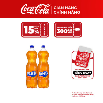 Combo 2 Chai Nước Giải Khát Có Gas Fanta Cam 1,95L/Chai Coca-Cola Official Store_TK