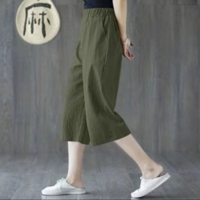 Quần lửng ống rộng nữ Nesa Shop, chất liệu Đũi nhập loại 1, vải mát, mềm mịn, freesize dưới 55kg