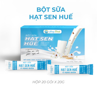 Bột Sữa Hạt Sen Huế - Hộp 20 gói x 20g - Hung Foods