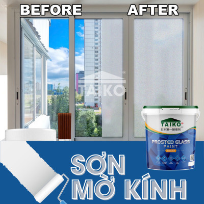 18 Kg Keo Sơn Mờ Kính Chống Nhìn Trộm TAIKOMI, Keo Sơn Bóng Mờ Kính Văn Phòng, Mờ Kính Cửa Sổ, Nhà Tắm, Phòng Ngủ