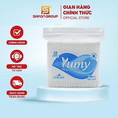 [Lố 12 túi] Tăm bông vệ sinh người lớn YUMY thân nhựa [TB01-024] túi 100 que