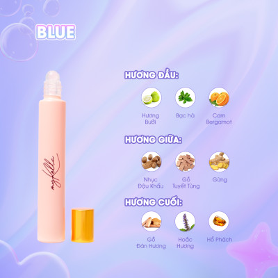 Nước Hoa Lăn myKella 10ml Tỏa Hương Quyến Rũ, Lưu Hương Suốt Ngày Dài