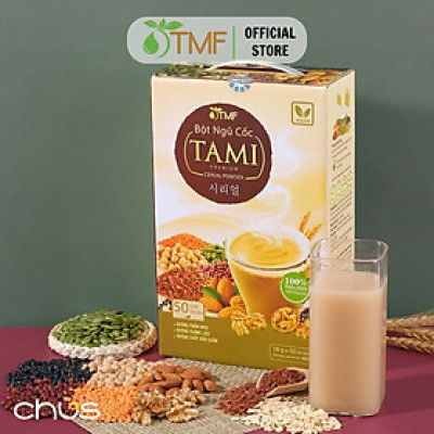 Bột ngũ cốc nảy mầm Tami ít ngọt 900g hộp 50 gói TÂM MINH FOODS