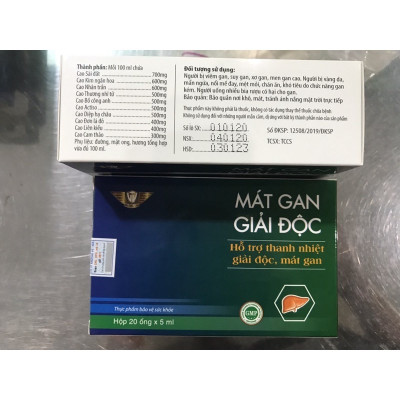 Siro Mát gan giải độc Vinh Thịnh Vượng VV, hộp 20 ống x 5ml